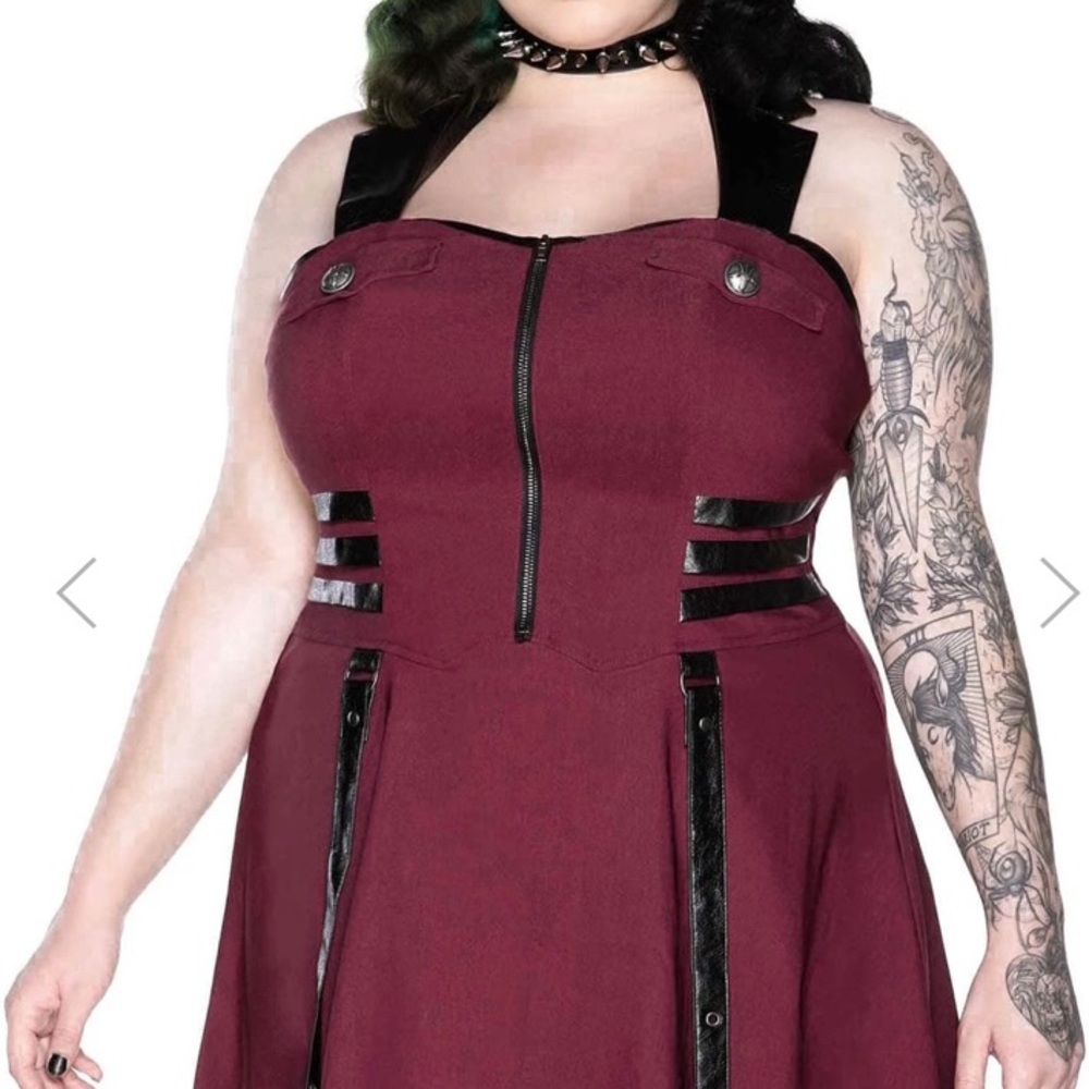 KillStar burgundy halter dress